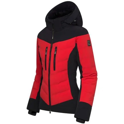 Куртка горнолыжная с воротником Descente 2020-21 Chloe+Natural fur Electric red+Beige fur (EUR:44)