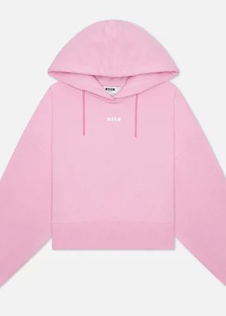 Женская толстовка MSGM Micrologo Hoodie, цвет розовый, размер M