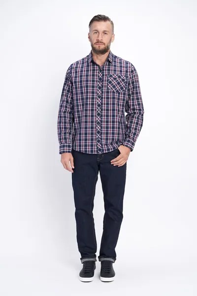 Клетчатая рубашка с карманом Lee Cooper, бургундия