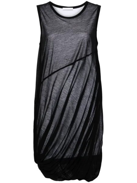 Платье мини с прозрачным слоем Helmut Lang, черный