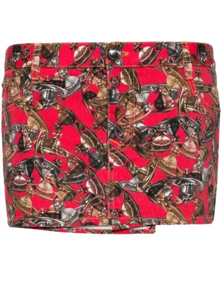Vivienne Westwood юбка Foam Crazy с принтом Orb, красный