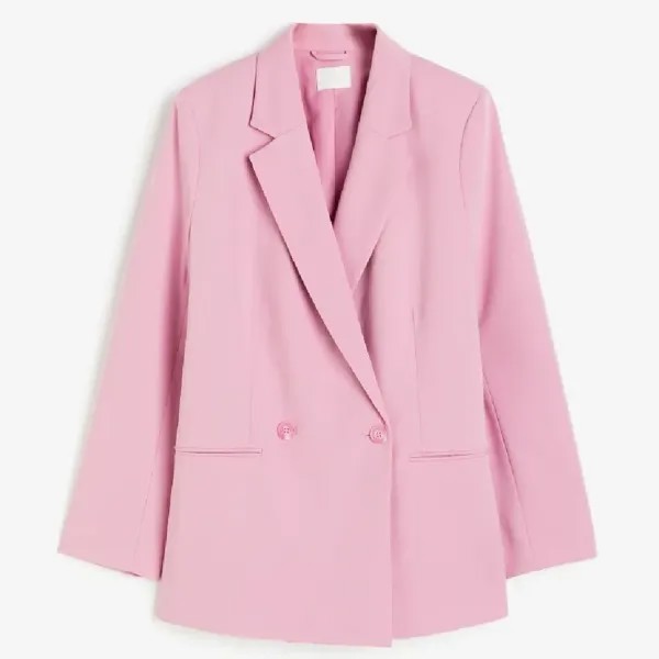 Пиджак H&M Double-breasted, розовый