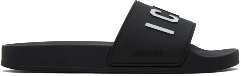 Черные шлепанцы Be Icon Dsquared2
