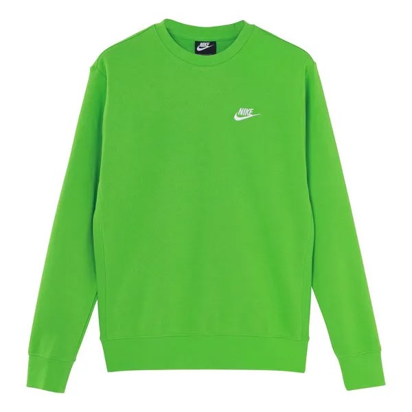 Толстовка Nike Club French Embroidered Logo Sports Round Neck Pullover Green, зеленый