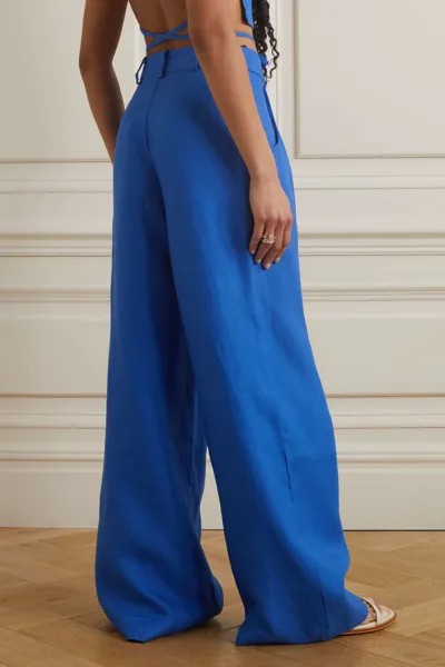 BONDI BORN + NET SUSTAIN Широкие брюки Laguna из органического льна со складками, синий