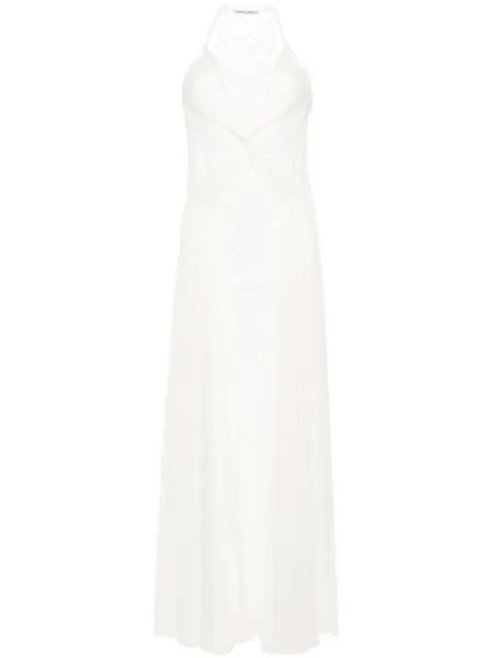 Alberta Ferretti кружевное платье макси, белый