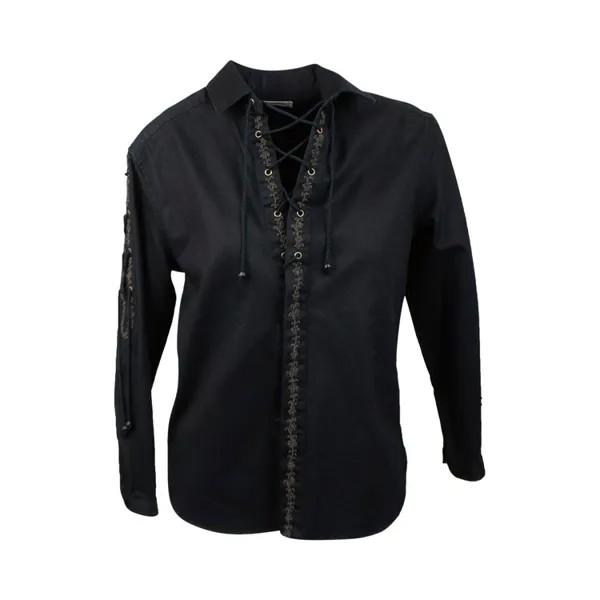 Рубашка Saint Laurent Lace Up 'Black', черный