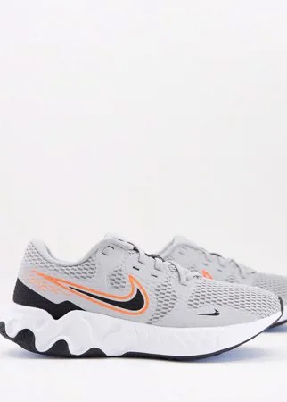 Серо-оранжевые кроссовки Nike Running Renew Ride 2-Серый