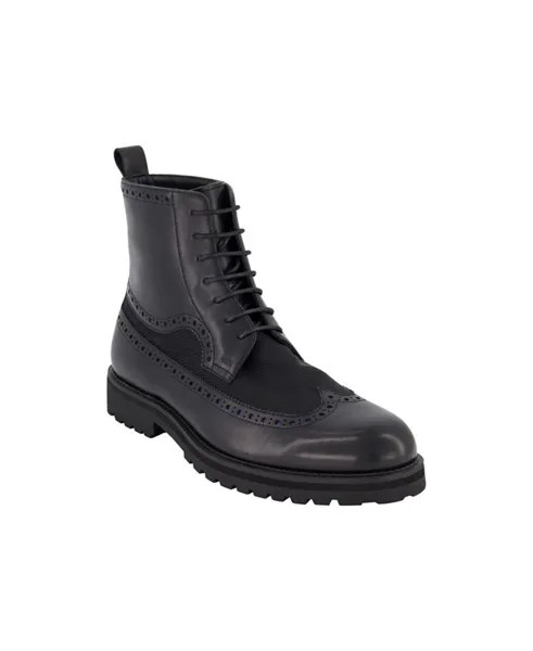 Мужские классические ботинки на резиновой подошве со шнуровкой и кончиками крыльев DKNY, черный