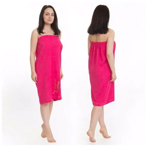 Гранд-Стиль Килт(юбка) женский махровый с вышивкой 80х150см, малиновый