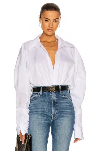 Боди Norma Kamali Oversized Boyfriend Shirt, белый