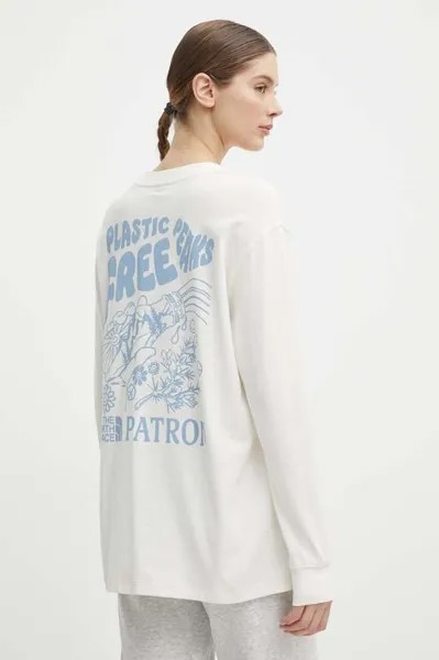 Лонгслив из хлопка The North Face, бежевый