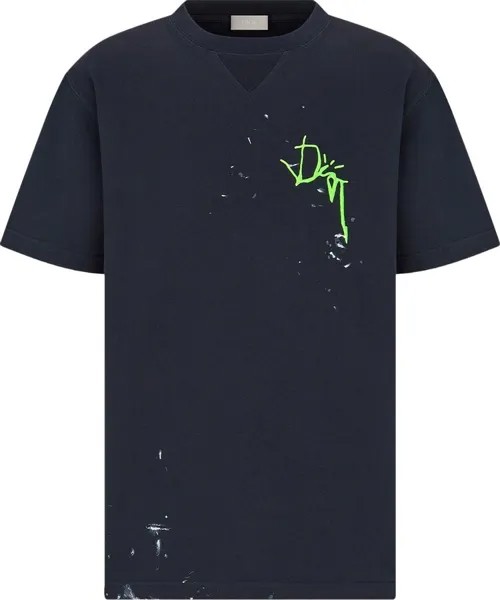 Футболка Dior x Cactus Jack Oversized T-Shirt 'Navy', синий