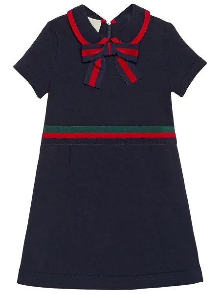 Gucci Kids Children's cotton dress with Web Bow