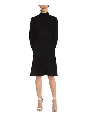 ADRIANNA PAPELL Женское черное платье длиной выше колена с длинными рукавами 4