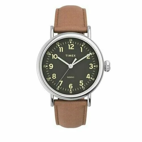 Наручные часы TIMEX, коричневый, серебряный