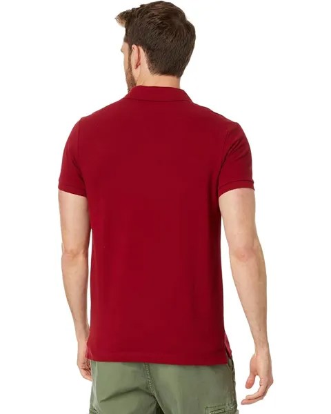 Поло U.S. POLO ASSN. Short Sleeve Slim Fit Vertical Color-Block Knit Polo Shirt, цвет University Red