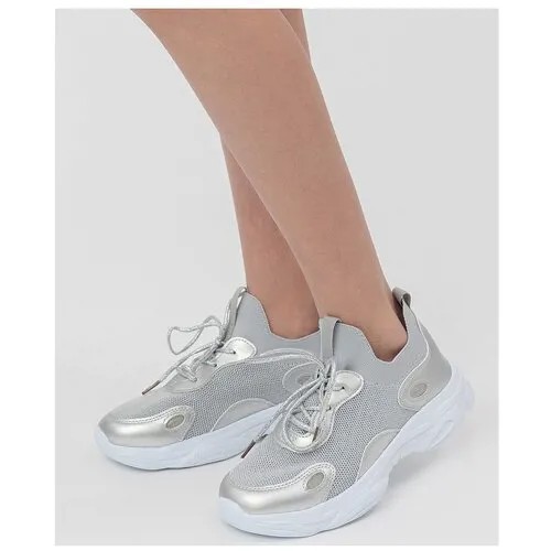 Кроссовки Button Blue, размер 28, серебряный