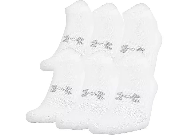 Мужские хлопковые носки-невидимки Under Armour для гольфа — 6 шт., белый