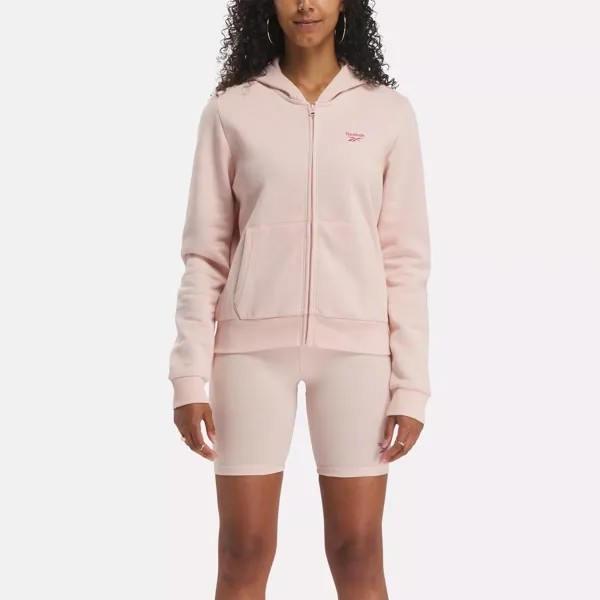 Флисовая толстовка с молнией во всю длину Reebok Identity Small Logo, цвет Possibly Pink