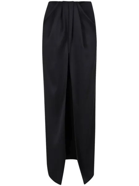 Giorgio Armani шелковая юбка с драпировкой, черный