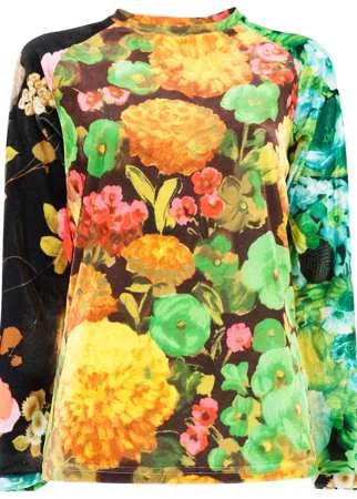 Richard Quinn приталенный топ с цветочным принтом