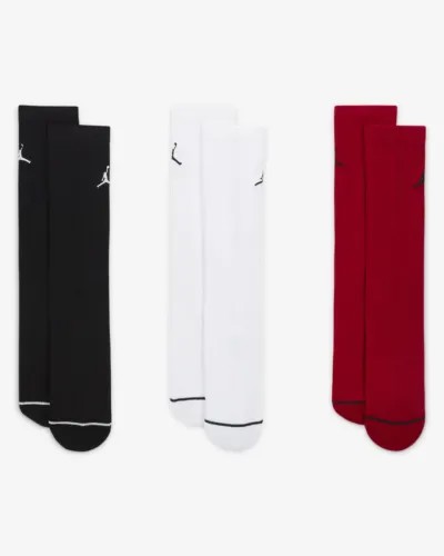 Мужские носки Jordan Jumpman 3-Pack Crew - Черный/Белый/Красный (DX9632 902) -
