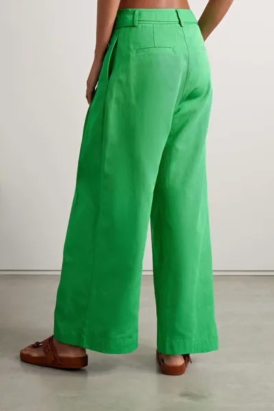 FARM RIO Широкие брюки из лиоцелла и хлопка с поясом, зеленый лайм