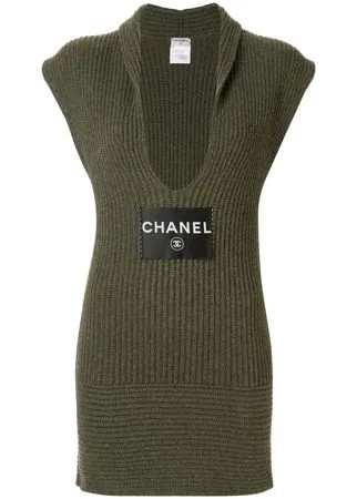 Chanel Pre-Owned кашемировое платье с глубоким вырезом