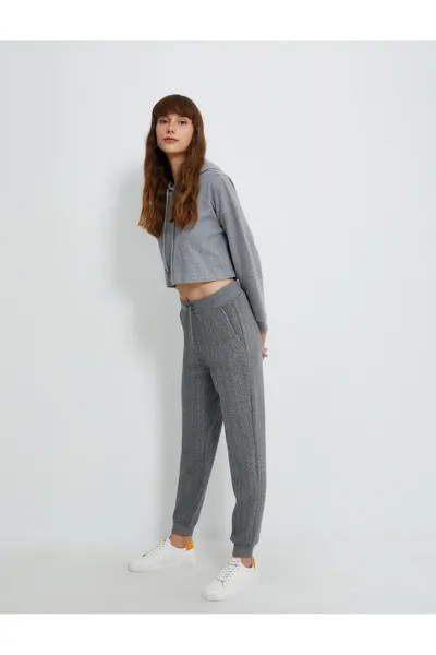 Спортивные брюки Jogger с текстурированной талией и карманом Koton, серый