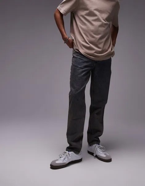 Синие зауженные джинсы Topman с потертостями