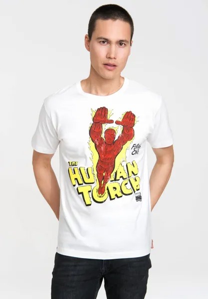 Футболка с принтом HUMAN TORCH LOGOSHIRT, цвет altweiß