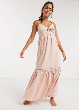 Розовое пляжное платье макси с узлом Accessorize-Розовый цвет