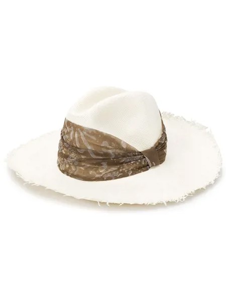 Brunello Cucinelli соломенная шляпа с шарфом