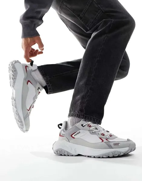 Белые кроссовки для бега с массивным логотипом HUGO Hugo Boss