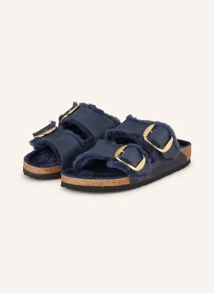 Мюли из овчины Arizona с большой пряжкой Birkenstock, синий