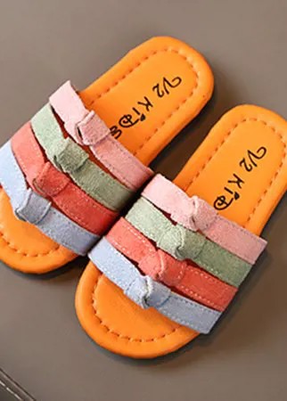 Девочек стильный радуга с несколькими ремешками Comfy Soft Sole Lovely Тапки