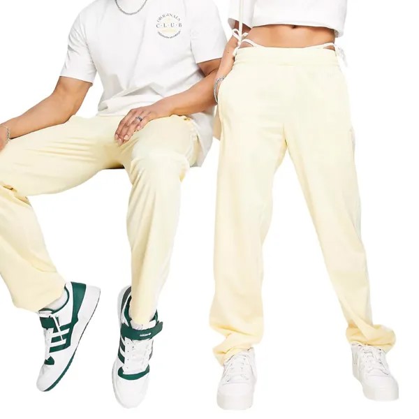 Джоггеры Adidas Originals Sports Resort Three Stripe Wide Leg, светло-желтый