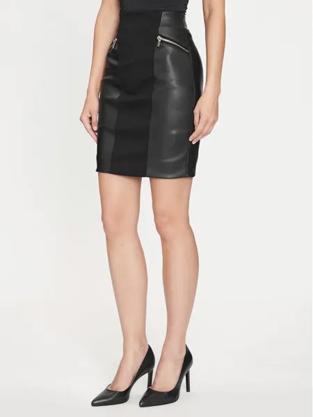 Кожаная юбка узкого кроя Marciano Guess, черный