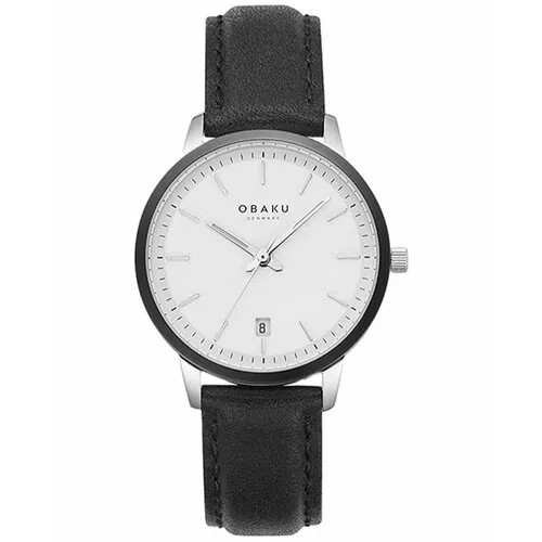 Наручные часы OBAKU Женские кварцевые часы Obaku Salvie V270LDAWRB с минеральным стеклом с гарантией, черный, серебряный