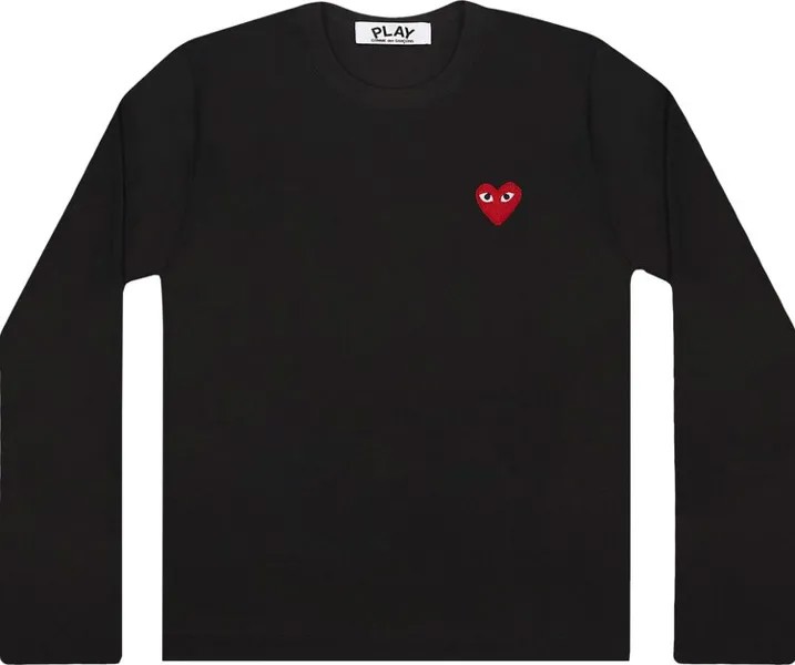 Футболка Comme des Garçons PLAY Heart Long-Sleeve T-Shirt 'Black', черный