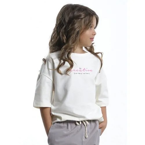 Футболка Mini Maxi, хлопок, размер 128, белый