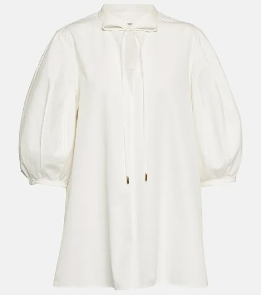 Хлопковая блузка с объемными рукавами Chloé, белый