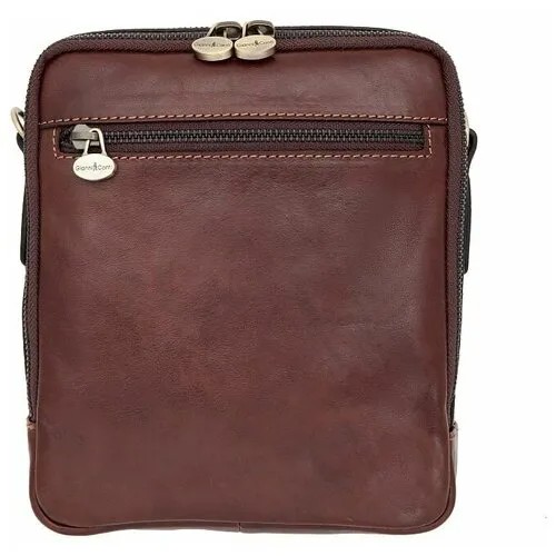 Сумка  планшет Gianni Conti повседневная, натуральная кожа, внутренний карман, регулируемый ремень, коричневый