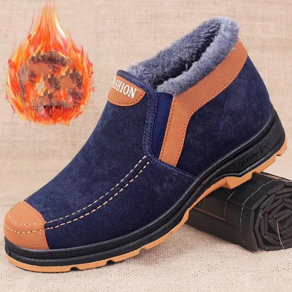 Мужские теплые зимние ботинки плюс флисовая обувь из плотного хлопка