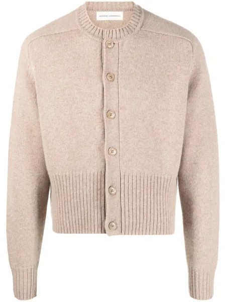 Кашемировый кардиган с круглым вырезом extreme cashmere, бежевый