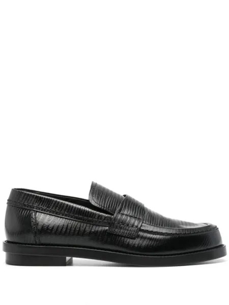 Alexander McQueen мокасины с эффектом кожи ящерицы, черный