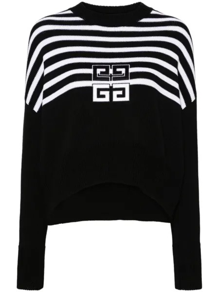 Укороченный джемпер с вышитым логотипом 4G Givenchy, черный