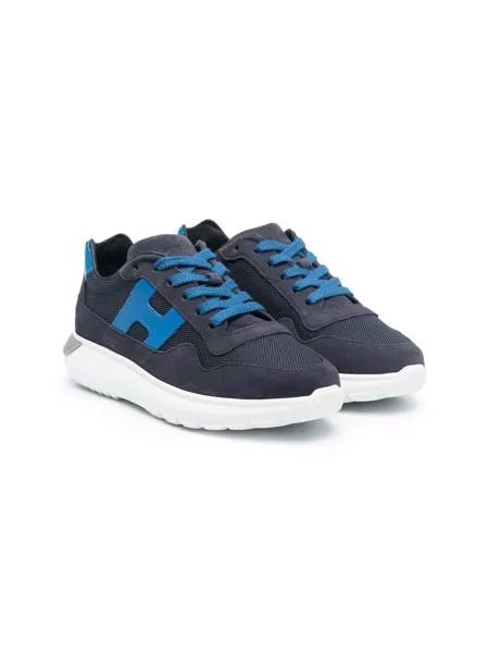 Hogan Kids кроссовки на шнуровке с нашивкой-логотипом