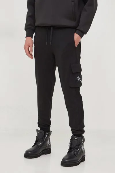 Спортивные брюки из хлопка Calvin Klein Jeans, черный